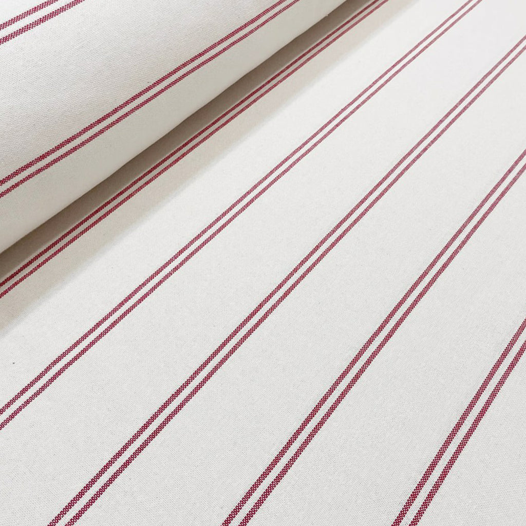 Toulouse Stripe Red Double Width Fabric