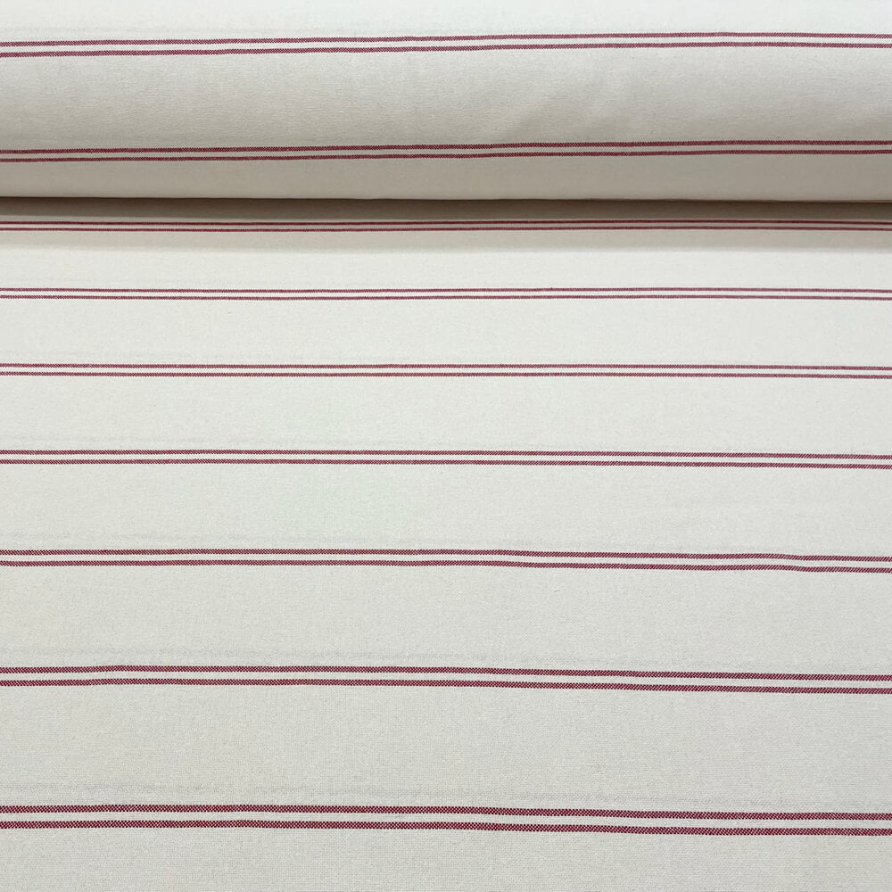 Toulouse Stripe Red Double Width Room Fabric