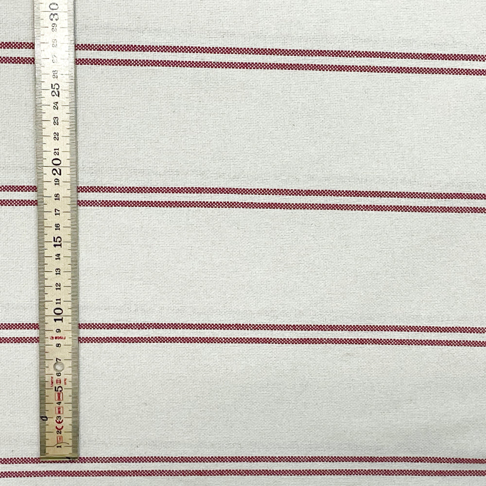 Toulouse Stripe Red Double Width Room Fabric