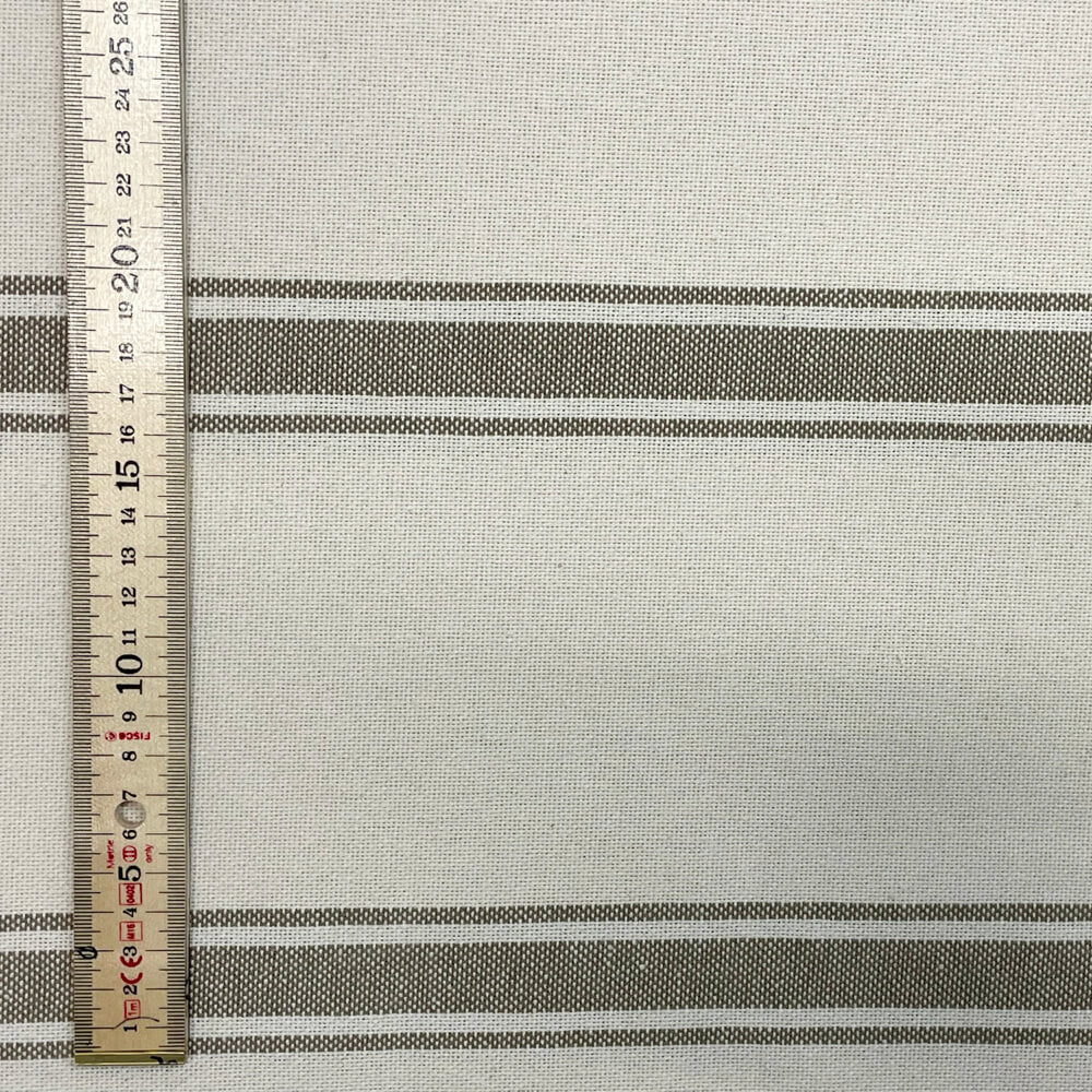 Lyon Stripe Taupe Double Width Room Fabric