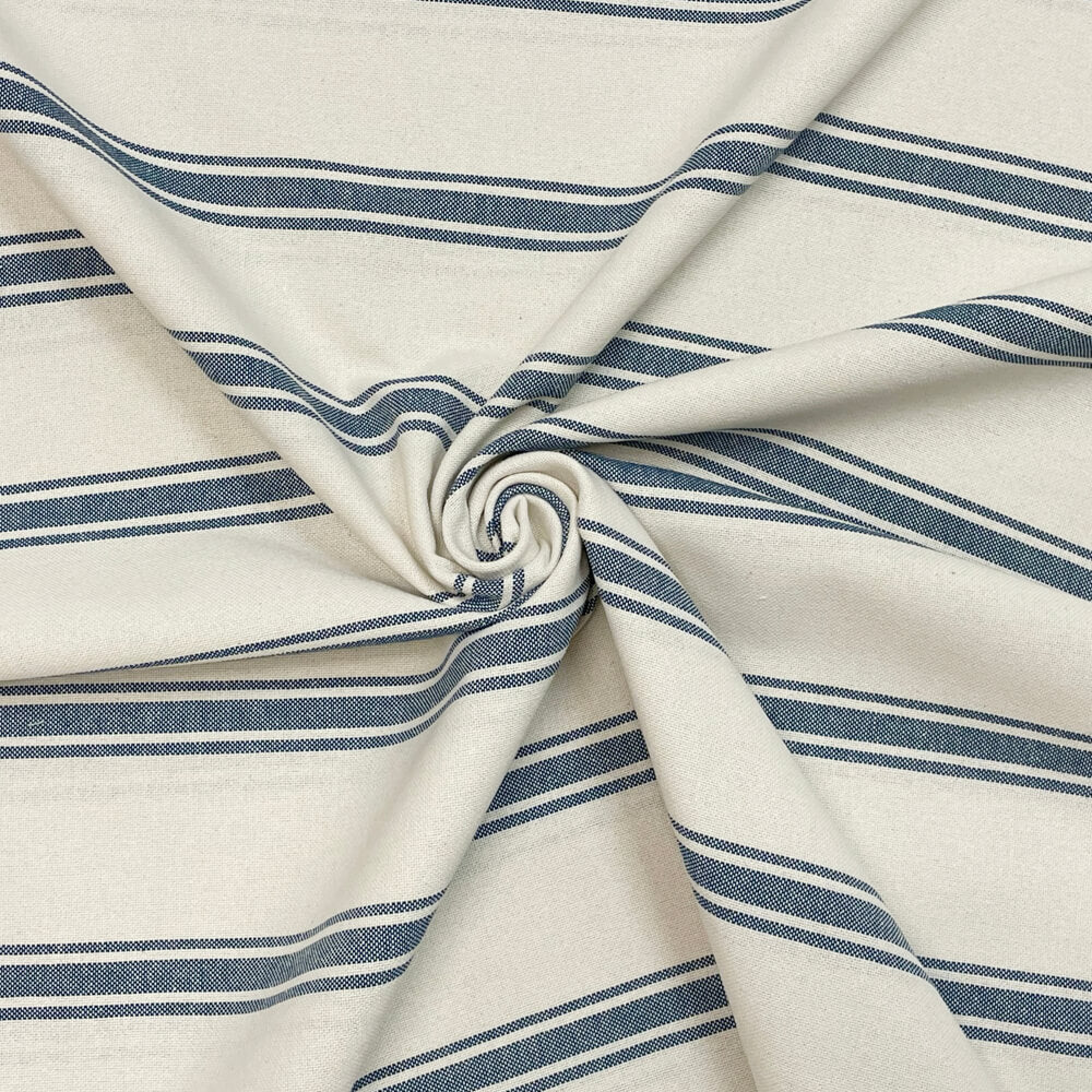 Limoges Stripe Blue Double Width Room Fabric