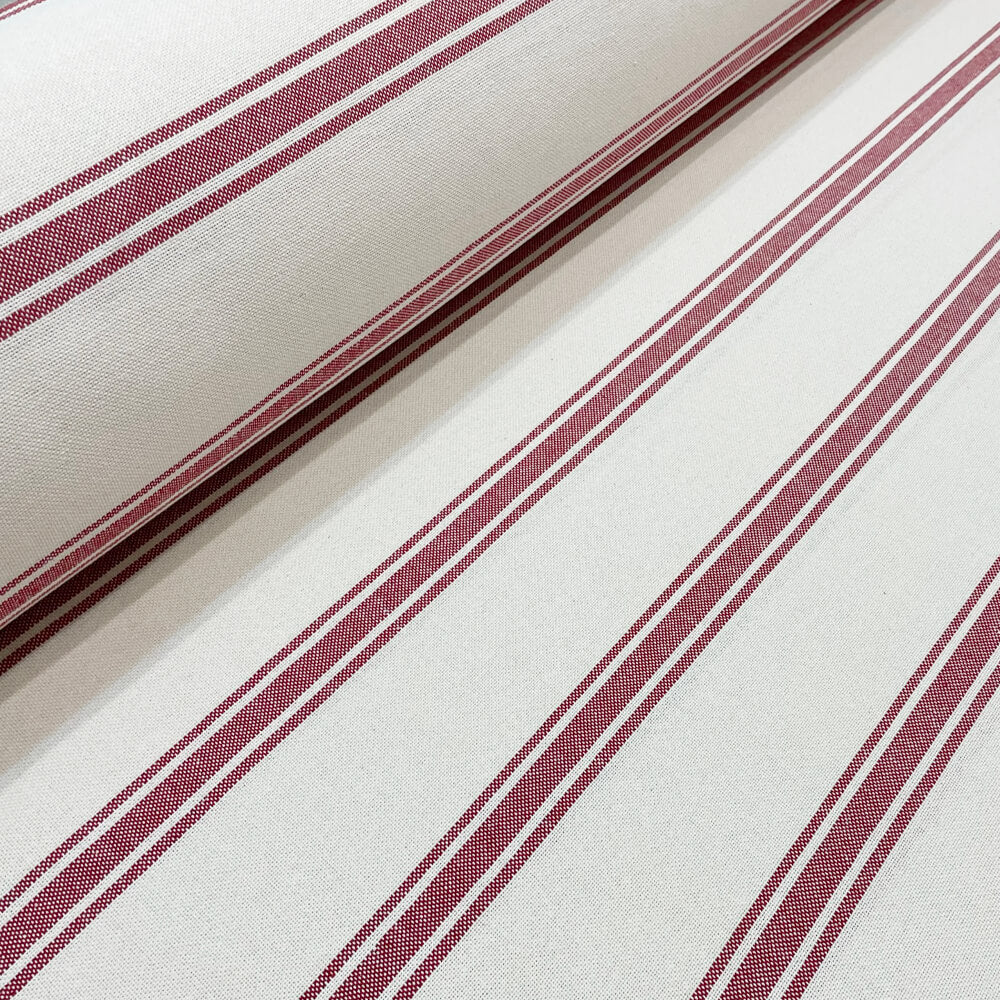 Limoges Stripe Red Double Width Room Fabric
