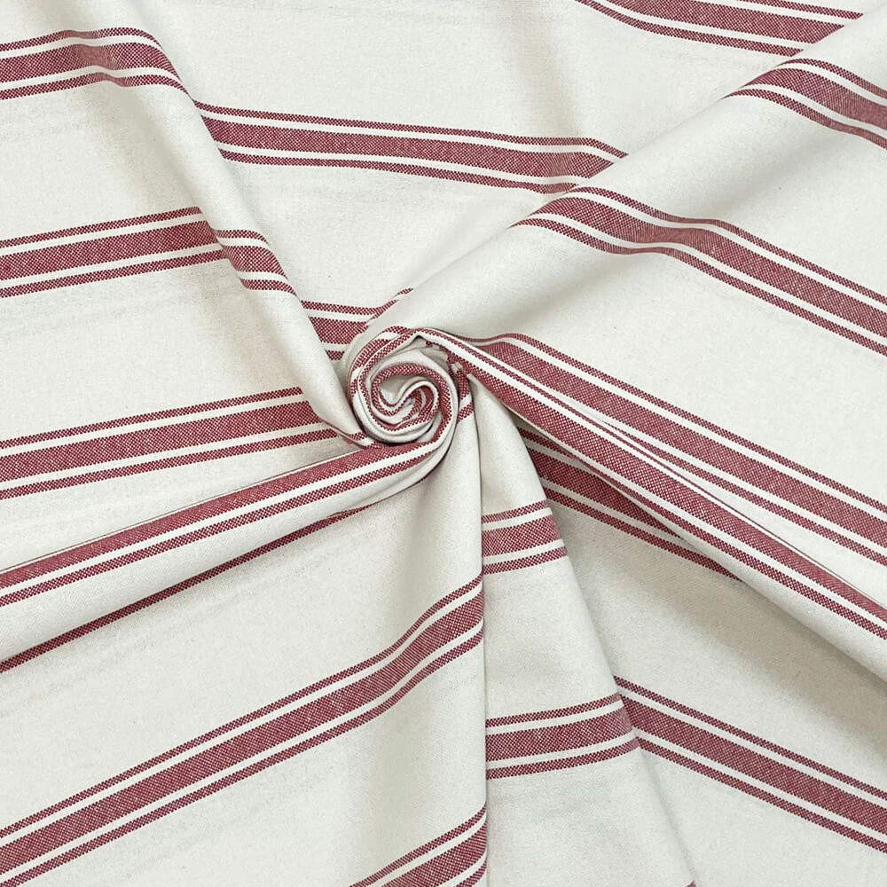 Limoges Stripe Red Double Width Room Fabric