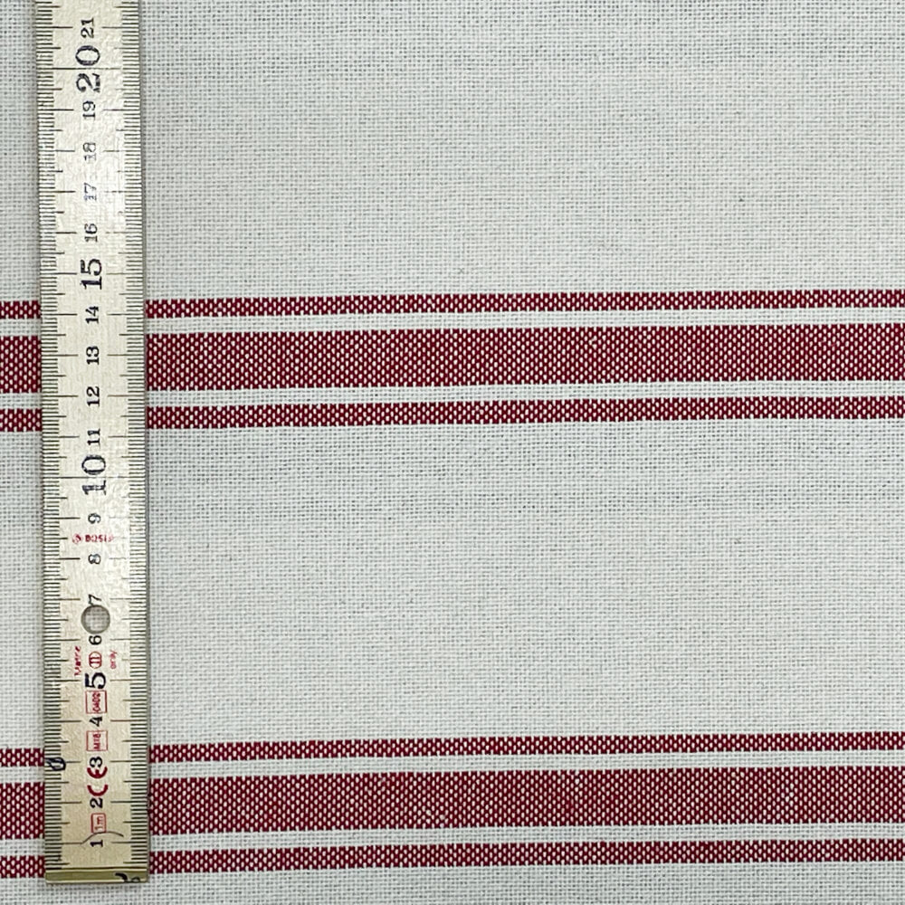 Limoges Stripe Red Double Width Room Fabric
