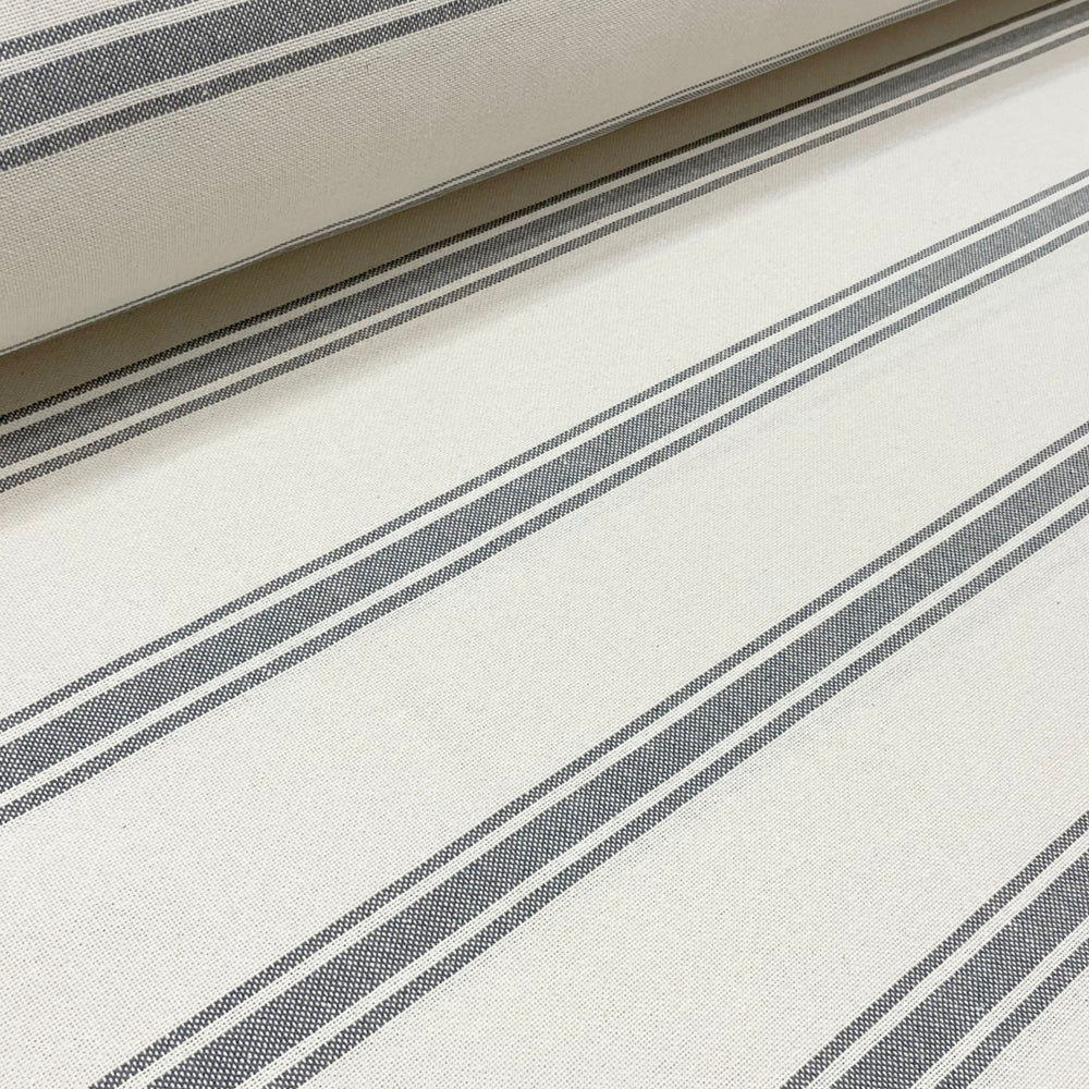 Limoges Stripe Grey Double Width Room  Fabric