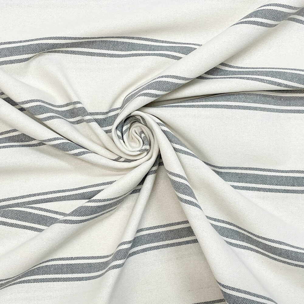 Limoges Stripe Grey Double Width Room  Fabric