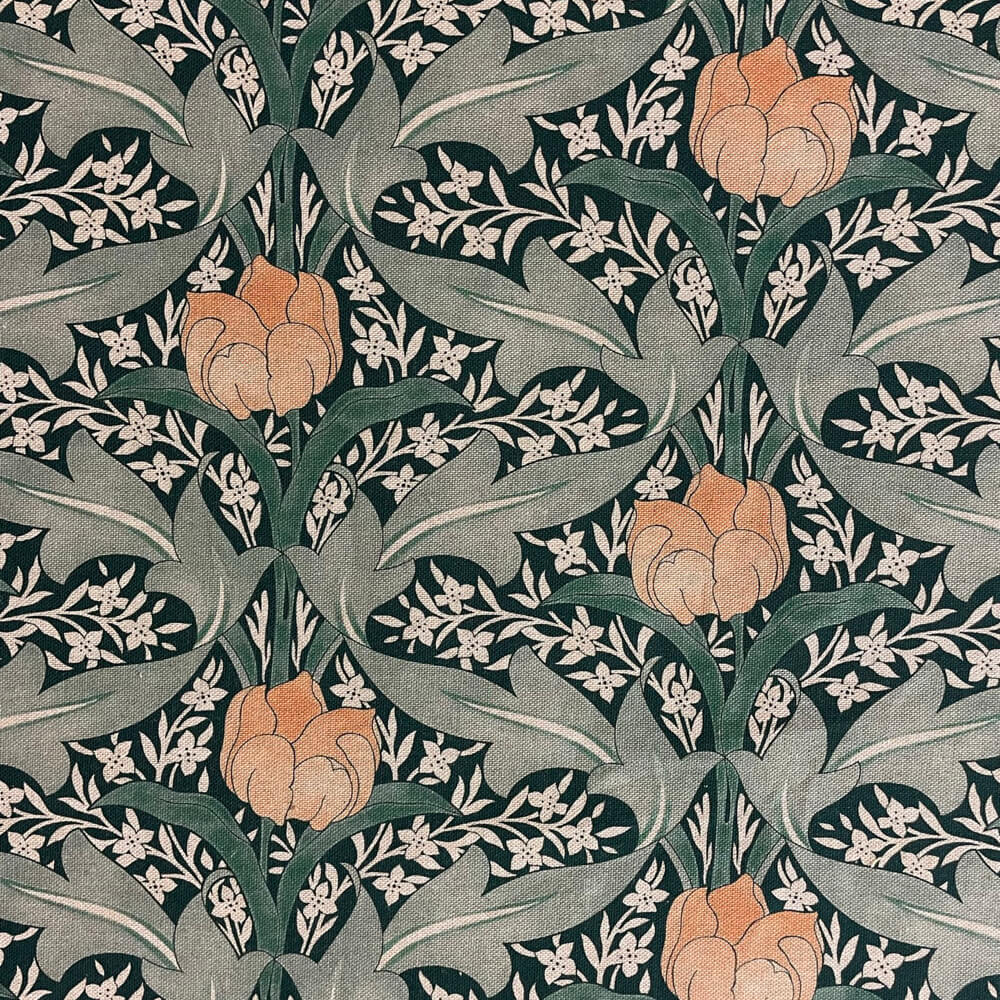 Morris Tulip Green Double Width Room Fabric
