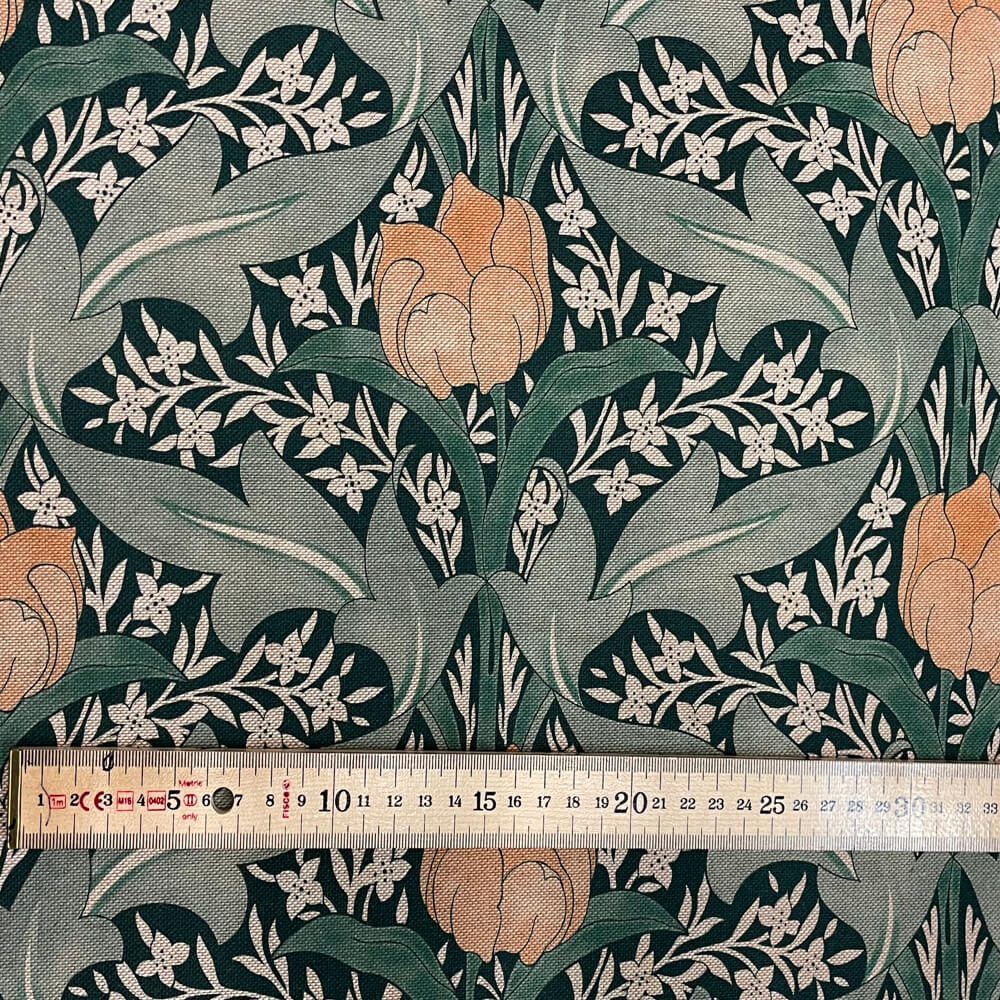 Morris Tulip Green Double Width Room Fabric