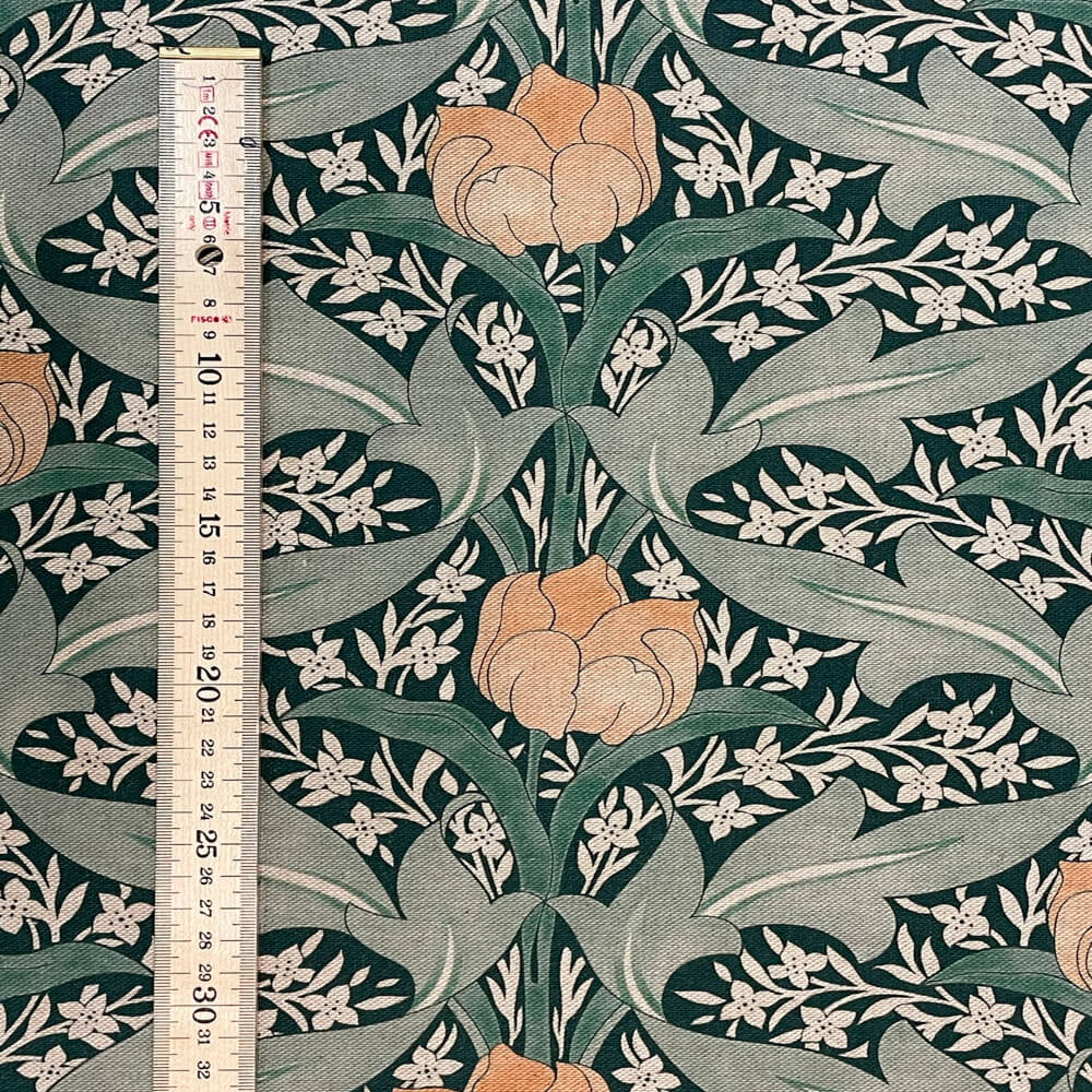Morris Tulip Green Double Width Room Fabric