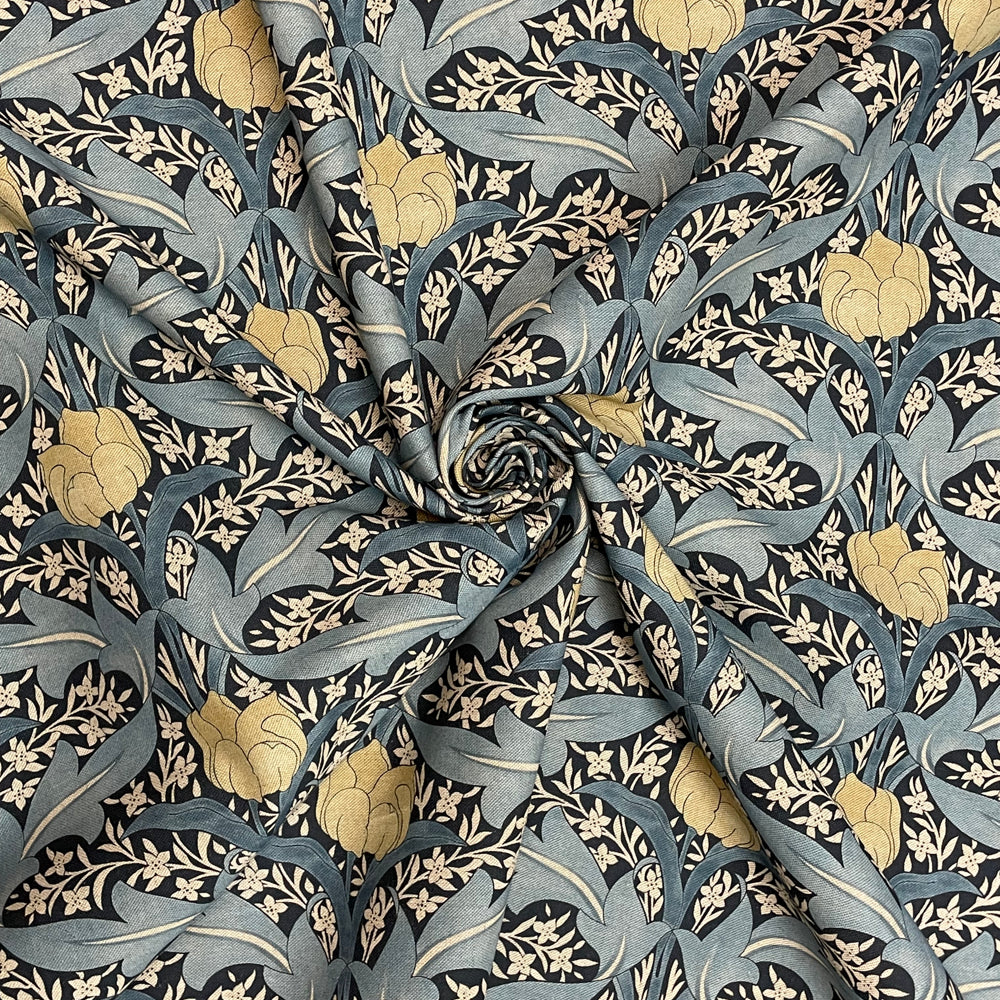Morris Tulip Blue Double Width Room Fabric