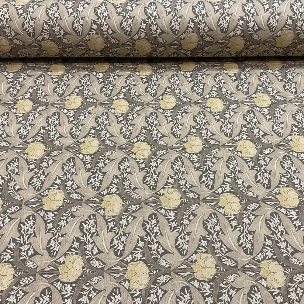 Morris Tulip Grey Double Width Room Fabric