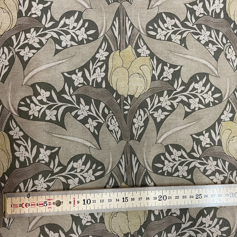 Morris Tulip Grey Double Width Room Fabric