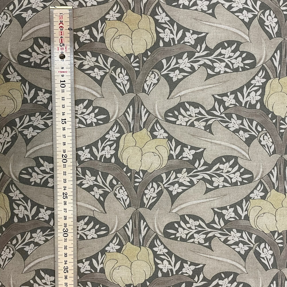 Morris Tulip Grey Double Width Room Fabric