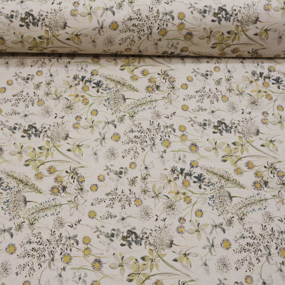 The Meadow in Yellow Double Width Room Fabric