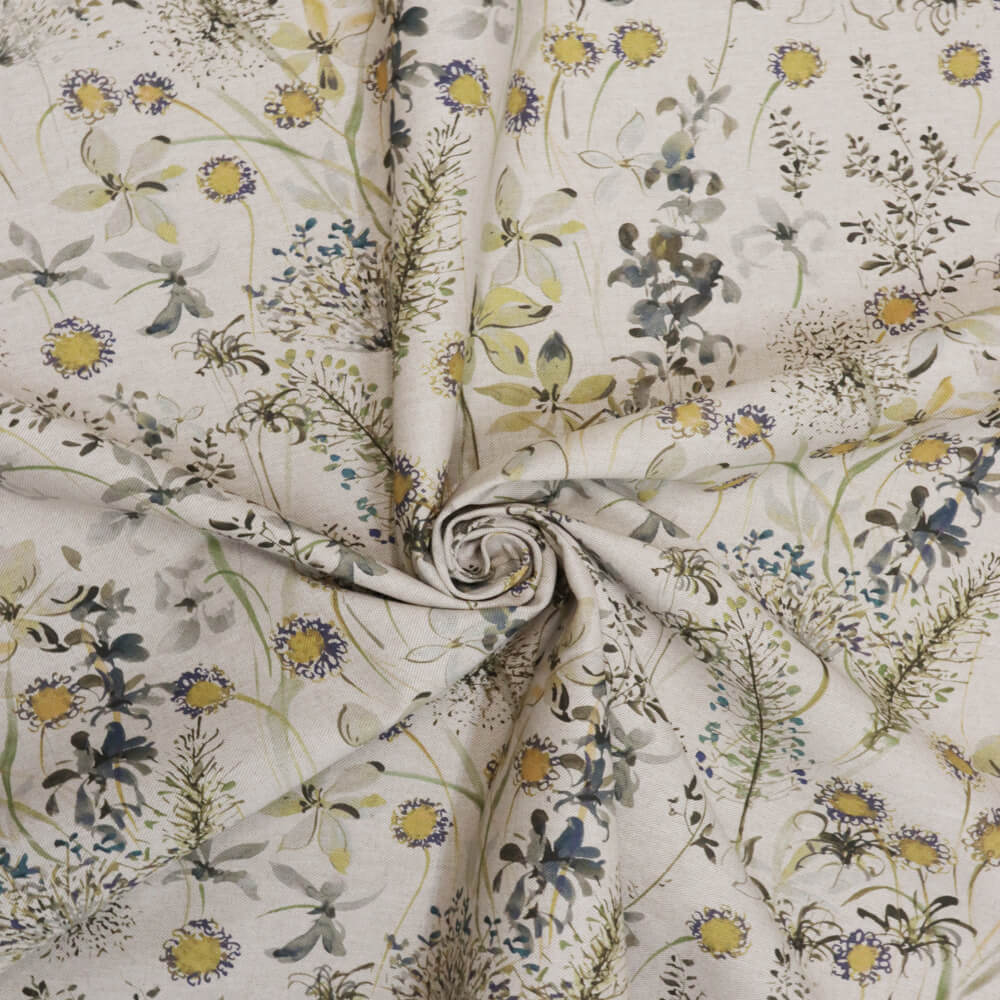 The Meadow in Yellow Double Width Room Fabric