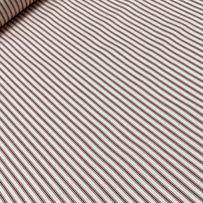 Luxury Red French Ticking Stripe Fabric
