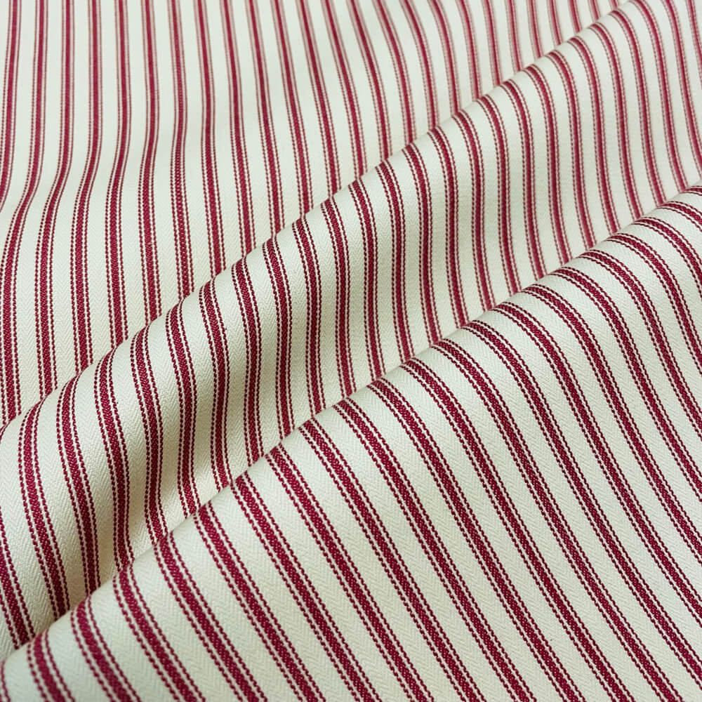 Luxury Red French Ticking Stripe Room Fabric