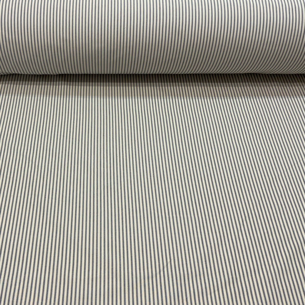 Luxury Navy French Ticking Stripe Room Fabric