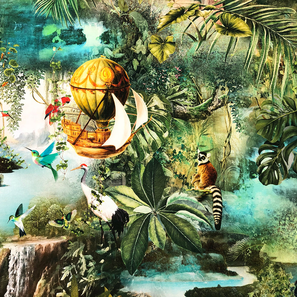 Paradise Falls Velvet Fabric - Green