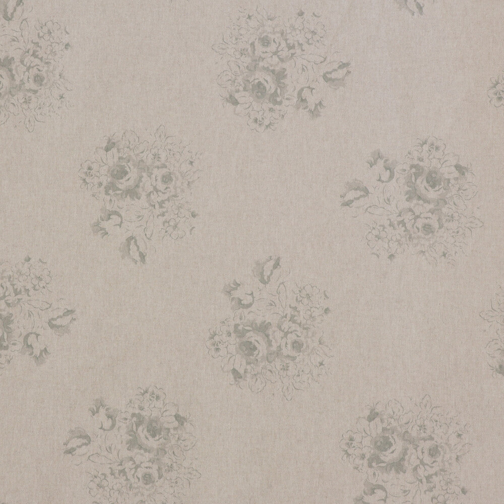 Vintage Floral Bouquet Grey Double Width Fabric