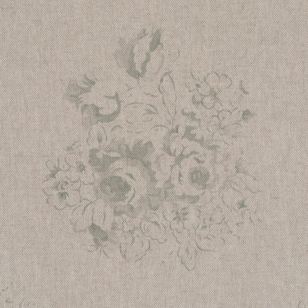 Vintage Floral Bouquet Grey Double Width Room Fabric