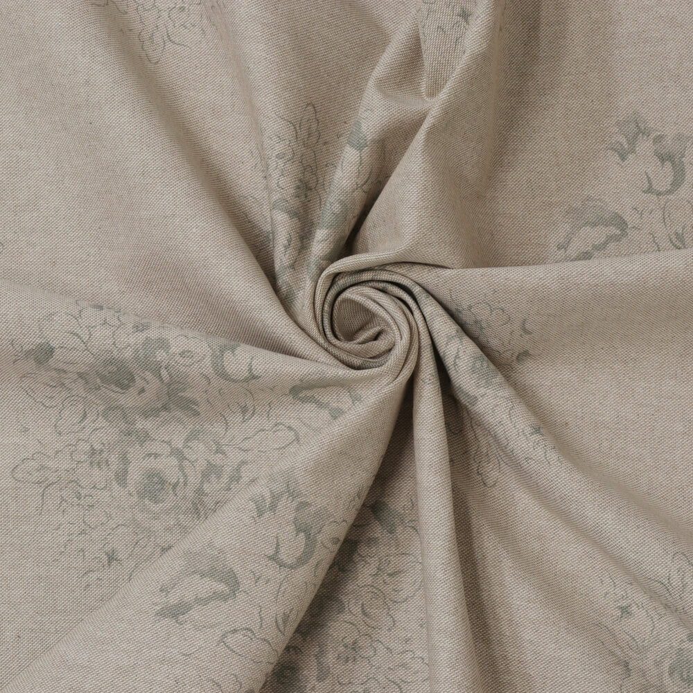 Vintage Floral Bouquet Grey Double Width Room Fabric