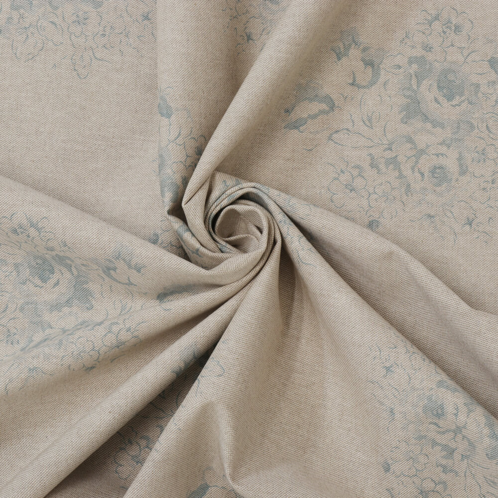 Vintage Floral Bouquet Duck Egg Double Width Room Fabric