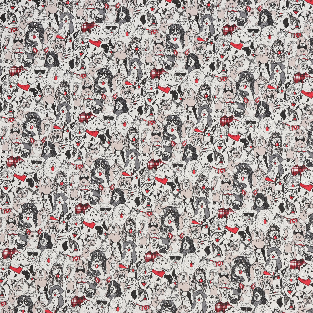 Canine Friends Gray Fabric