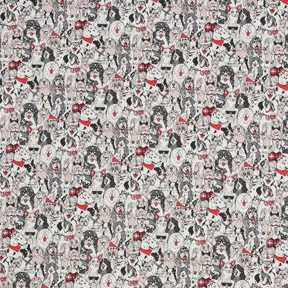 Canine Friends Gray Fabric