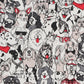 Canine Friends Gray Room Fabric