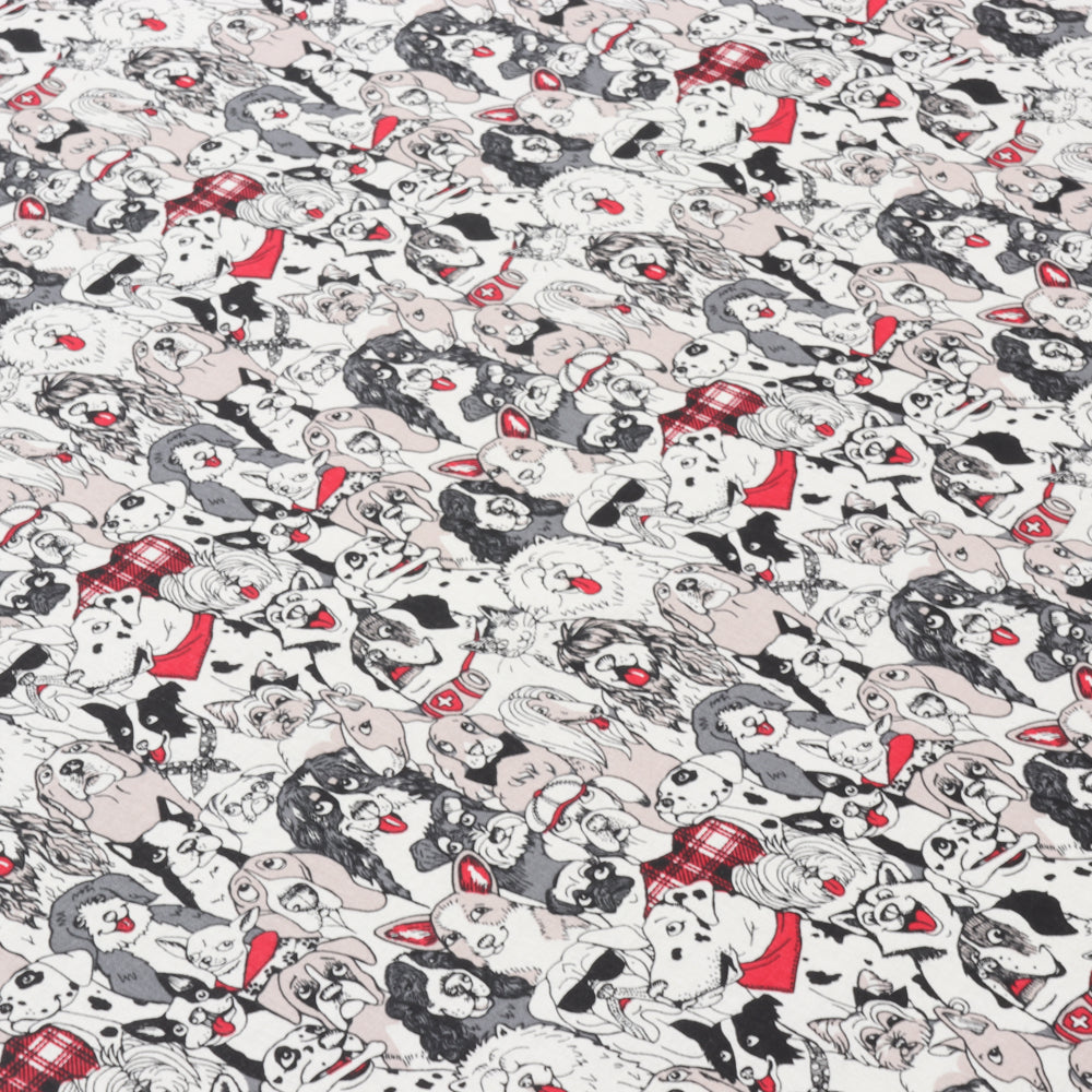Canine Friends Gray Room Fabric