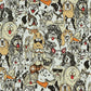 Canine Friends Ochre Room Fabric