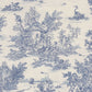 Mini French Toile De Jouy Blue Double Width Room Fabric