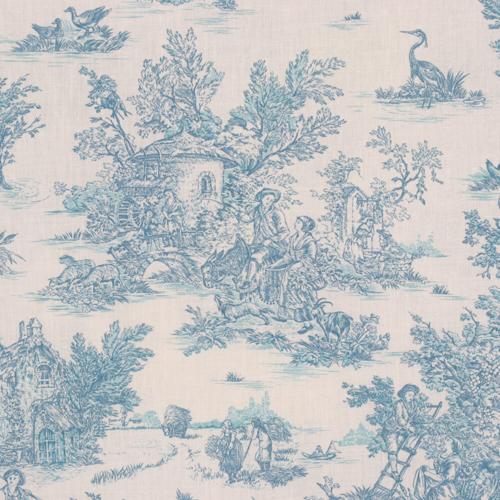 Mini French Toile De Jouy Double Width Fabric – Lionheart Wallpaper