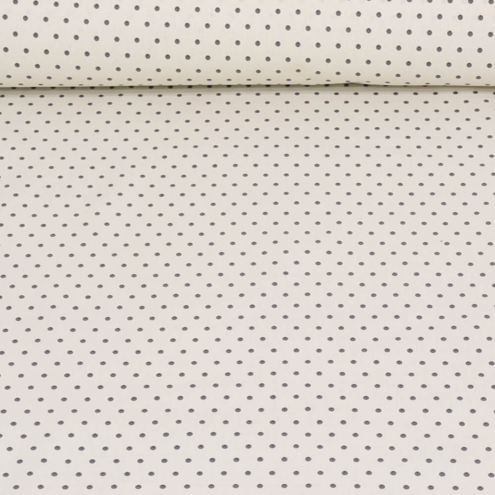 Raindrops Grey on Cream Cotton Room Fabric