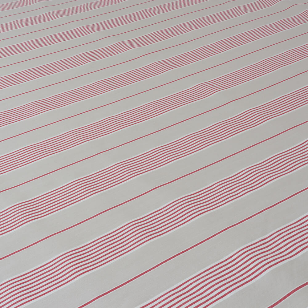 Morgan Stripe Red & Beige Room Fabric