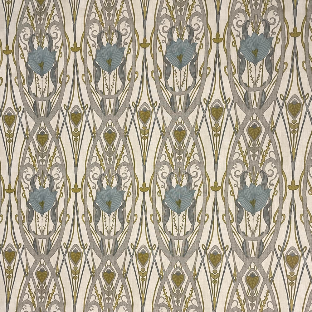 Jubilee Spring on Cream Double Width Fabric - Teal
