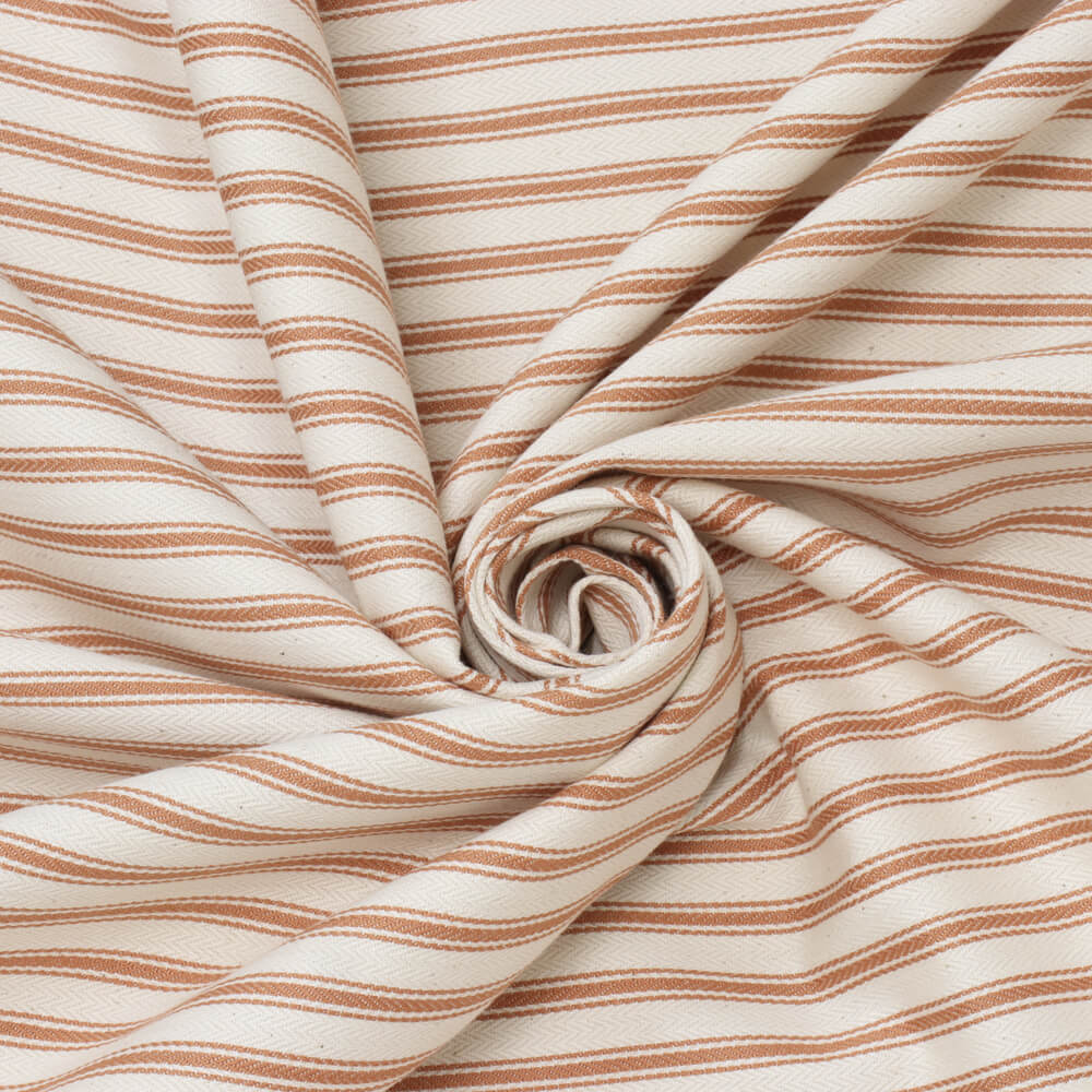Kent Ticking Stripe Caramel Room Fabric