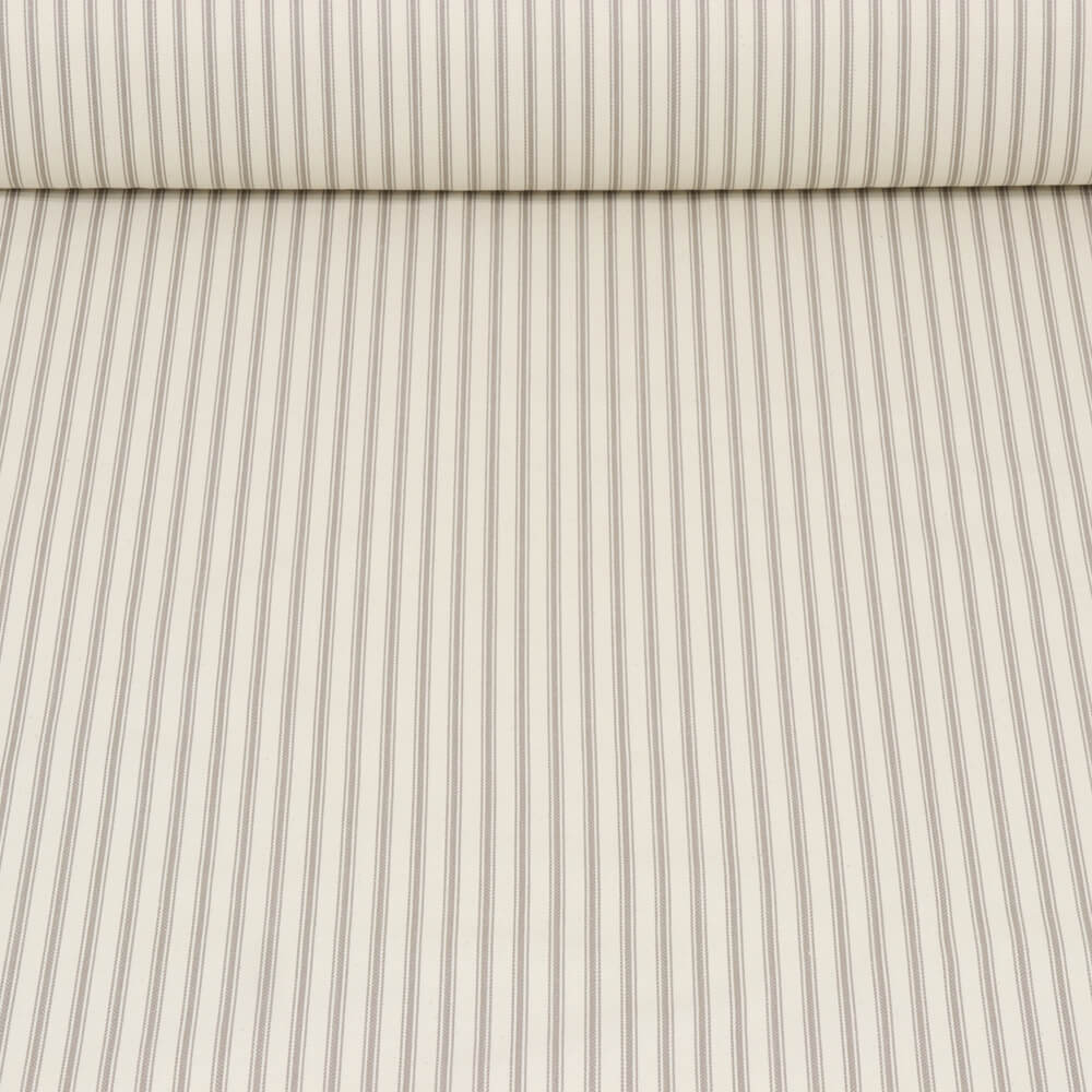 Kent Ticking Stripe Mushroom Room Fabric