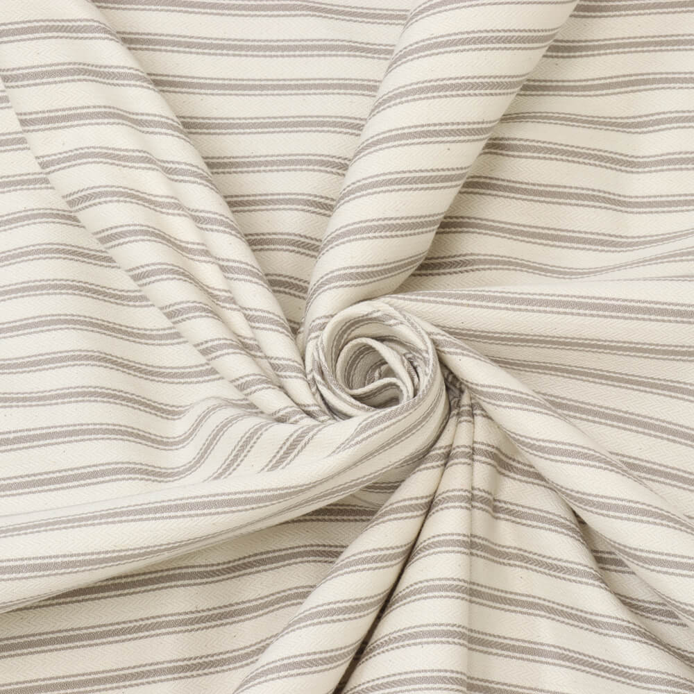 Kent Ticking Stripe Mushroom Room Fabric