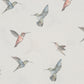 White Sheer Hummingbirds Room Fabric - Silver