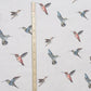 White Sheer Hummingbirds Room Fabric - Silver