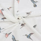 White Sheer Hummingbirds Room Fabric - Silver