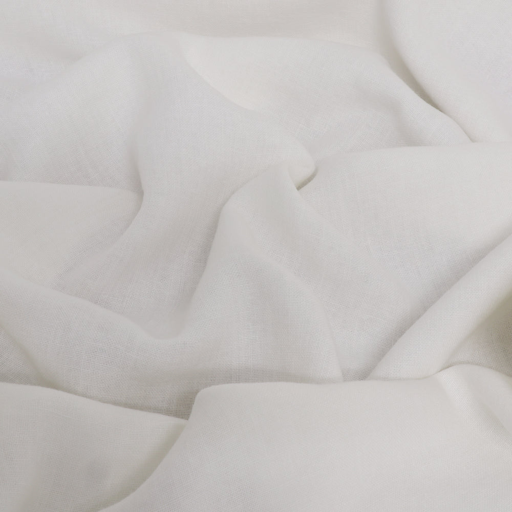 Madrid Bleached White Linen Double Width Room Fabric