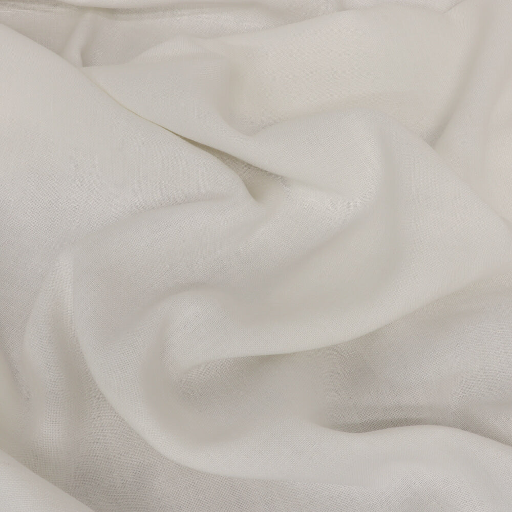 Madrid White Linen Double Width Room Fabric