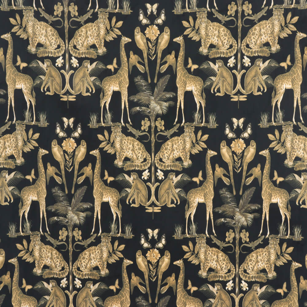 Wild Africa Gold Velvet Fabric