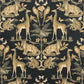 Wild Africa Gold Velvet Room Fabric