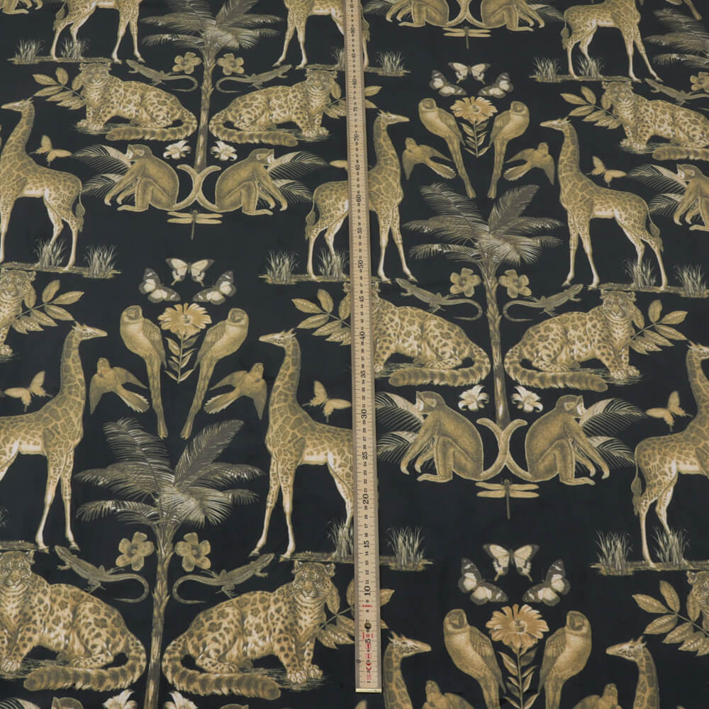 Wild Africa Gold Velvet Room Fabric