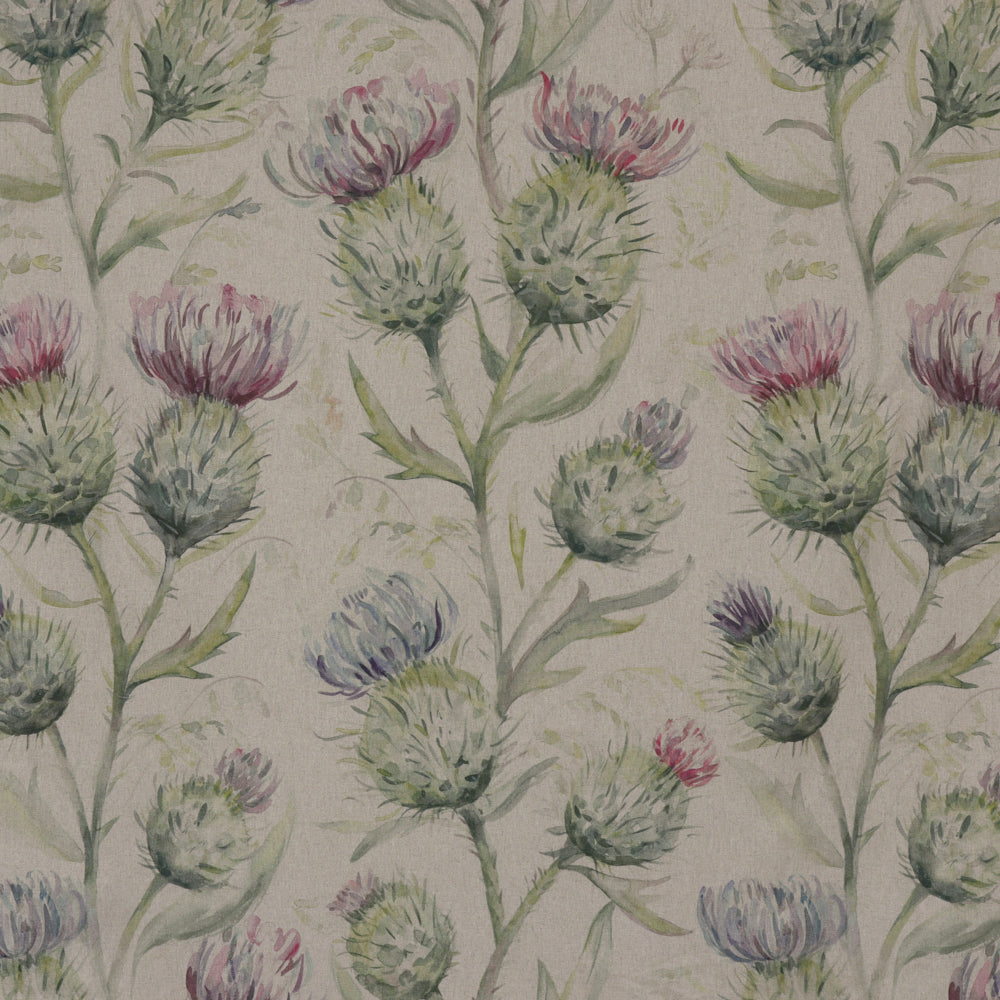 Voyage Thistle Glen Spring on Oatmeal Fabric