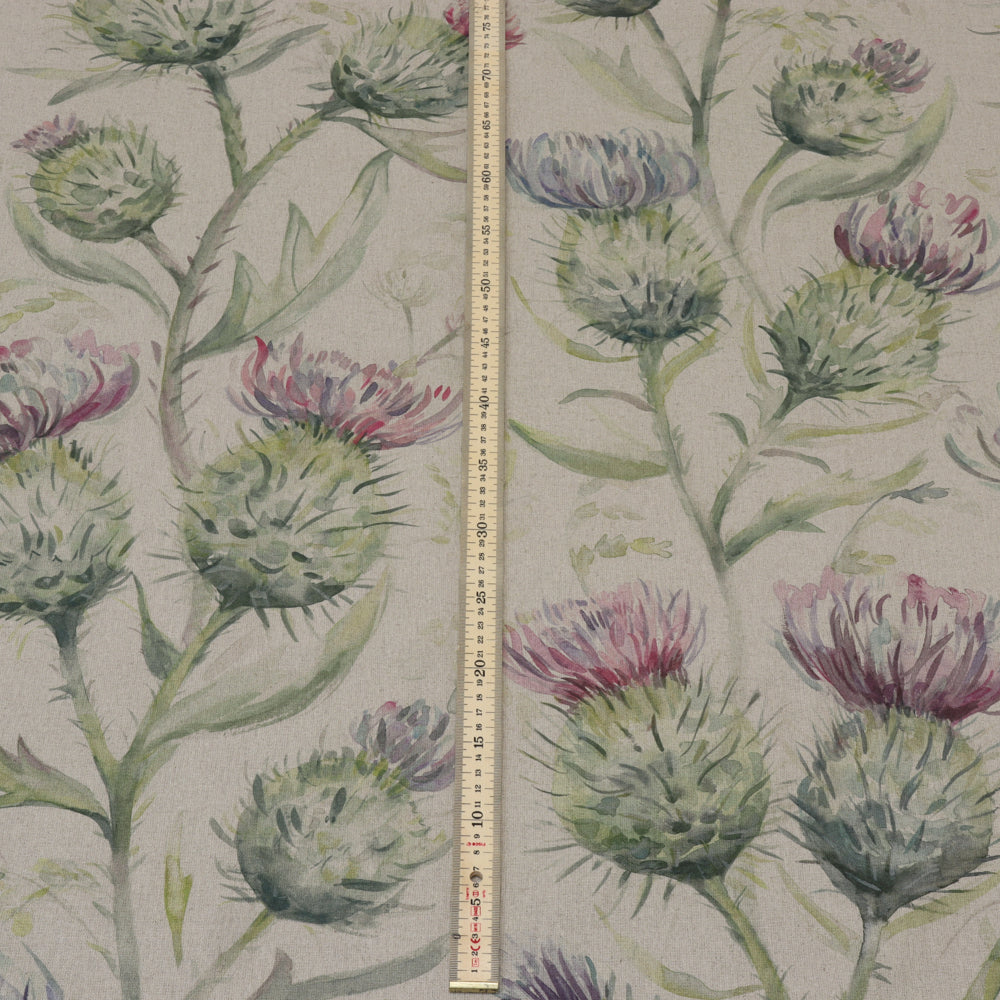 Voyage Thistle Glen Spring on Oatmeal Room Fabric